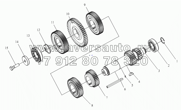 Левый и правый промежуточные валы (CA10TA160M КПП)