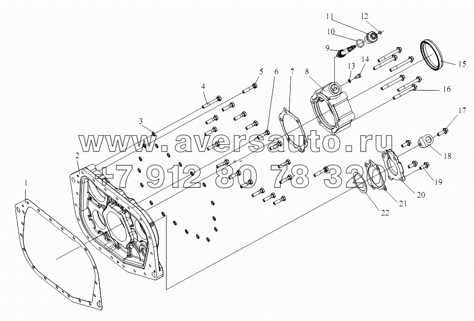 Корпус вспомогательной КПП (с механизмом отбора мощности, КПП CA10TA160M)