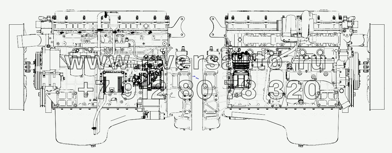  Двигатель (вид слева и справа)