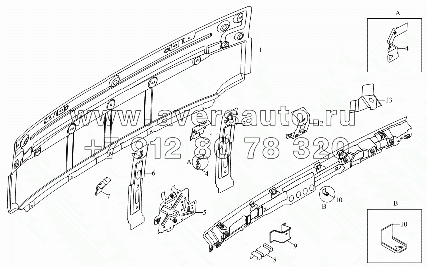 1SB1805000404 Корпус кузова (сварочный комплект передней панели)