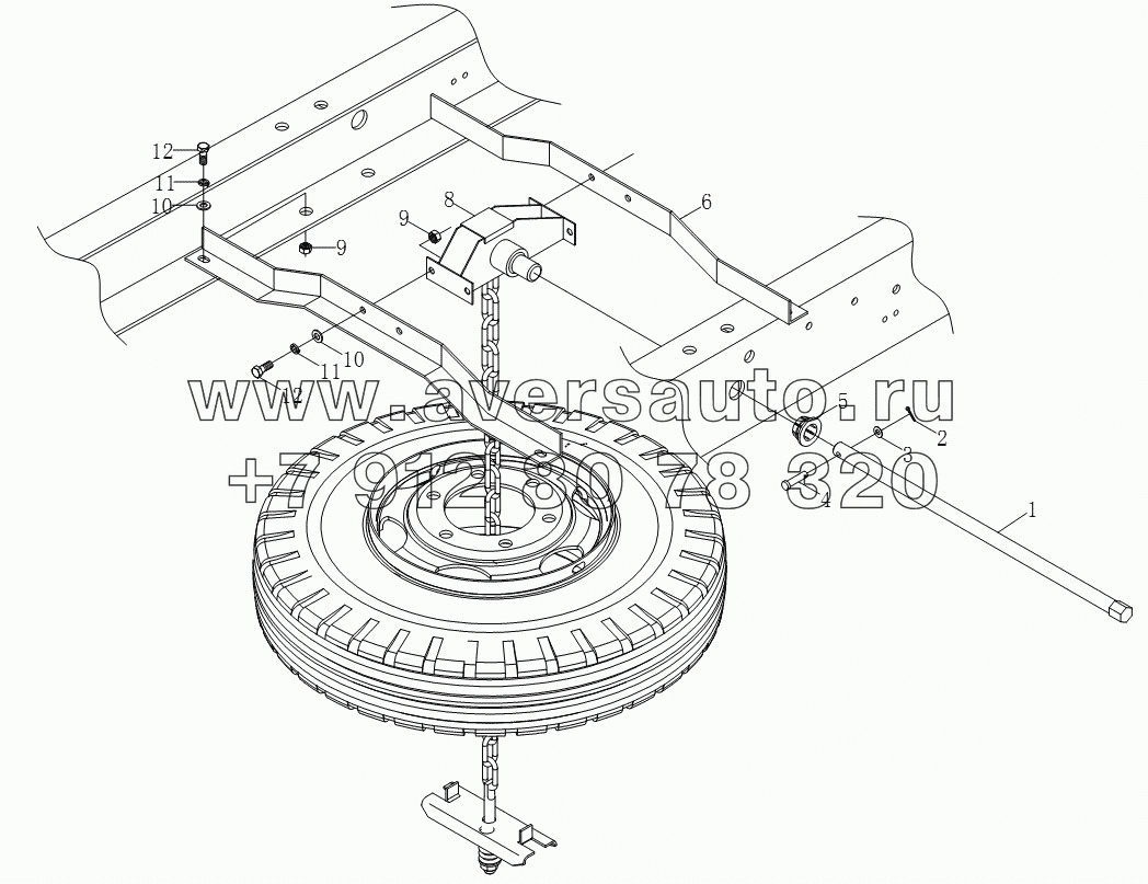 1S10663150000 Держатель запасного колеса