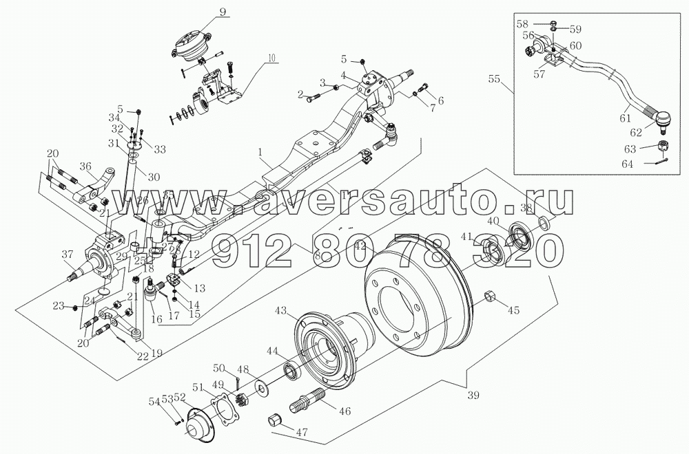 1S10593000104 Передний мост в сборе