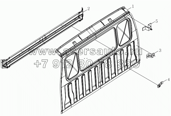 1SB2005000101 Корпус кузова (сварочный комплект для задней панели)