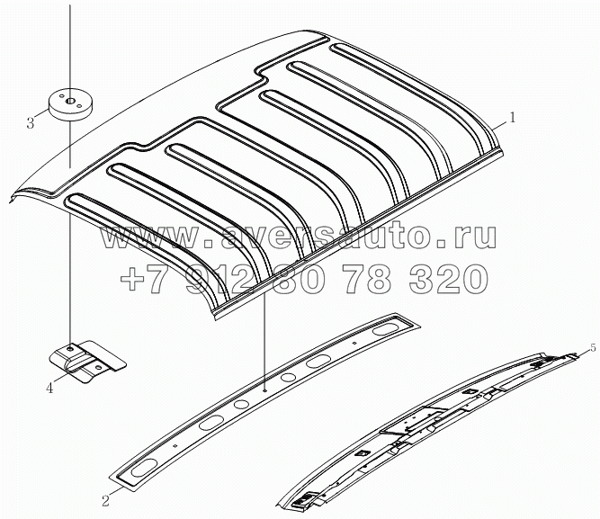 1SB2005000101 Корпус кузова (сварочный комплект верхней траверсы для переднего ветрового окна и верхней крышки)