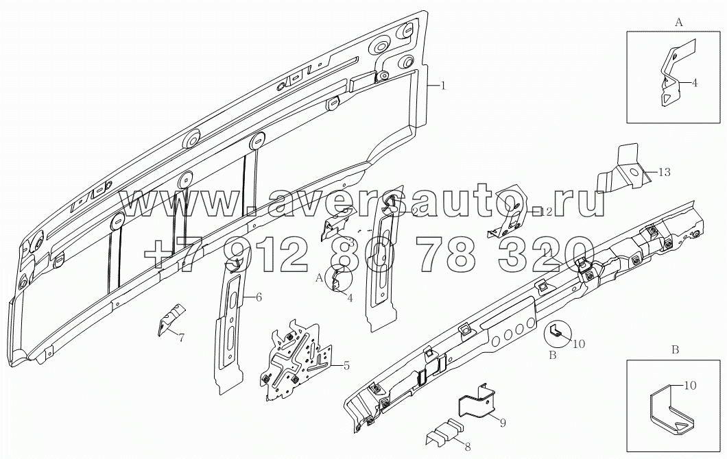 1SB2005000101 Корпус кузова (сварочный комплект передней панели)