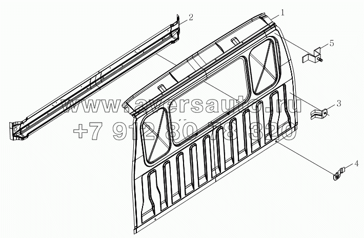 1SB2005000102 Корпус кузова (сварочный комплект задней панели)