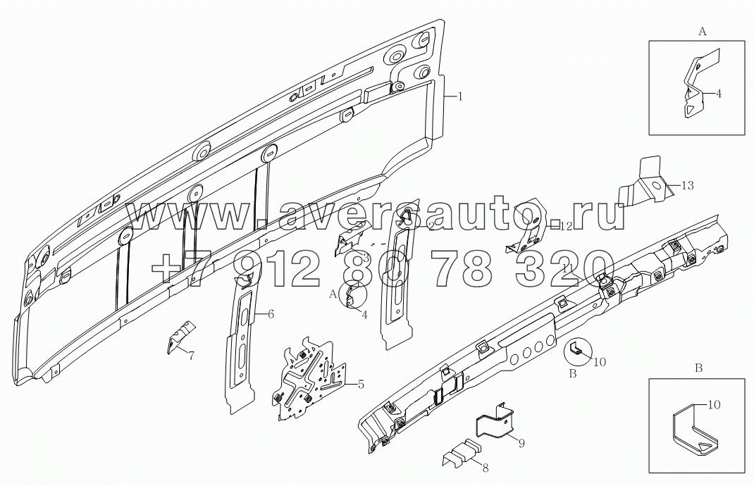 1SB2005000102 Корпус кузова (сварочный комплект передней панели)