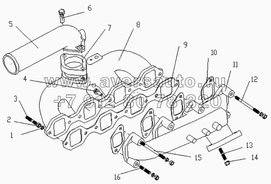 1S10591000115 Впускные и выпускные трубы
