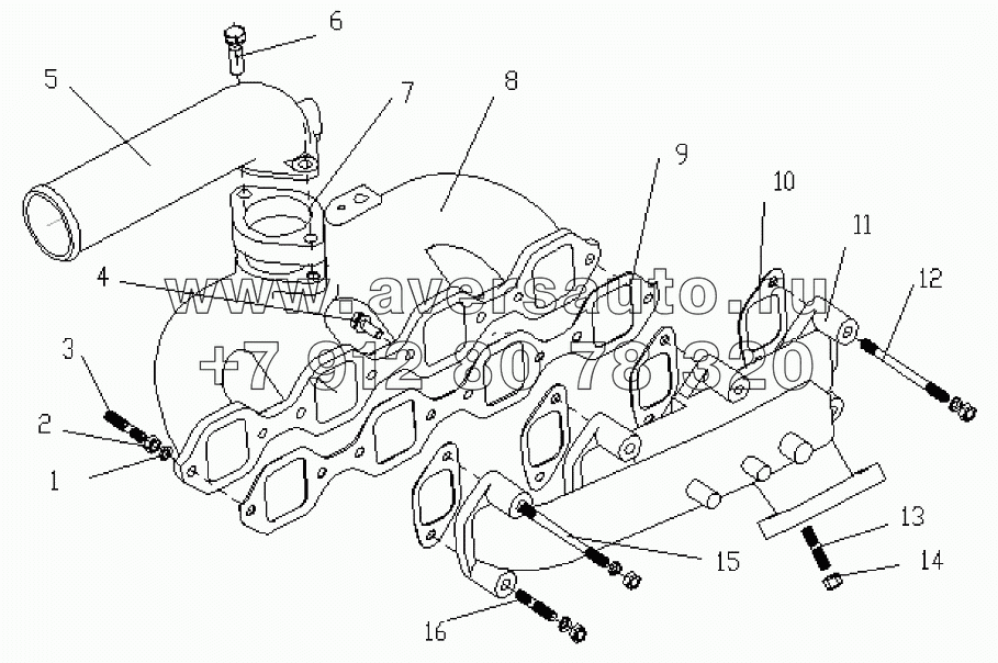 1S10891000112 Впускные и выпускные трубы