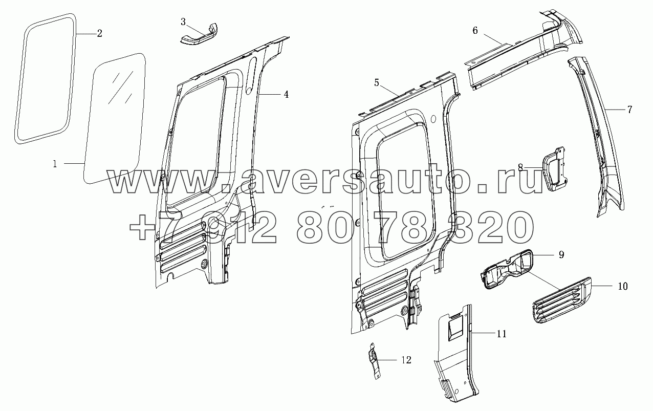 Каркас и остекление боковой стенки