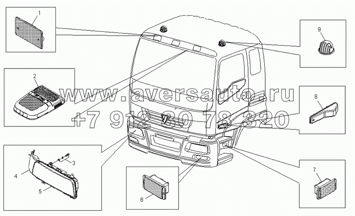 Лампы передние