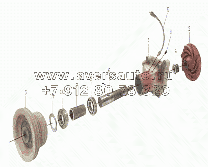  1S325110002H8 WD615.50 engine assy (with 213 kW domestic pump, engineering-version)-water pump