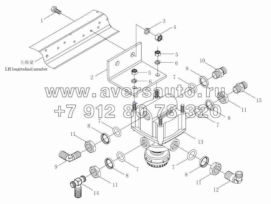  1S4253356B001 Braking pipeline-differential valve module-1 (Differential valve assy (foot braking))
