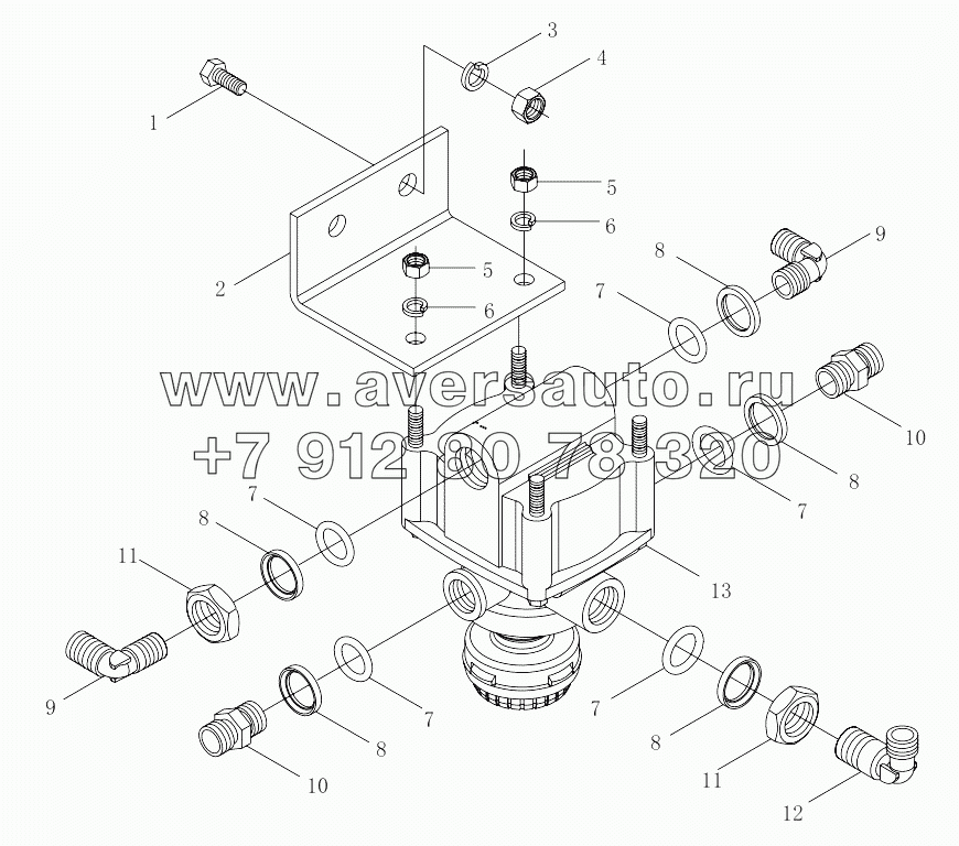  1S4253356B001 Brake pipe line-differential valve module-2 (Differential valve assy (hand braking))
