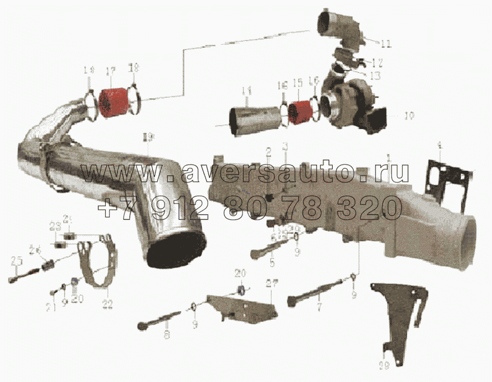  1S325110002H8 WD615.50 engine assy (with 213 kW domestic pump, engineering-version)-intake system