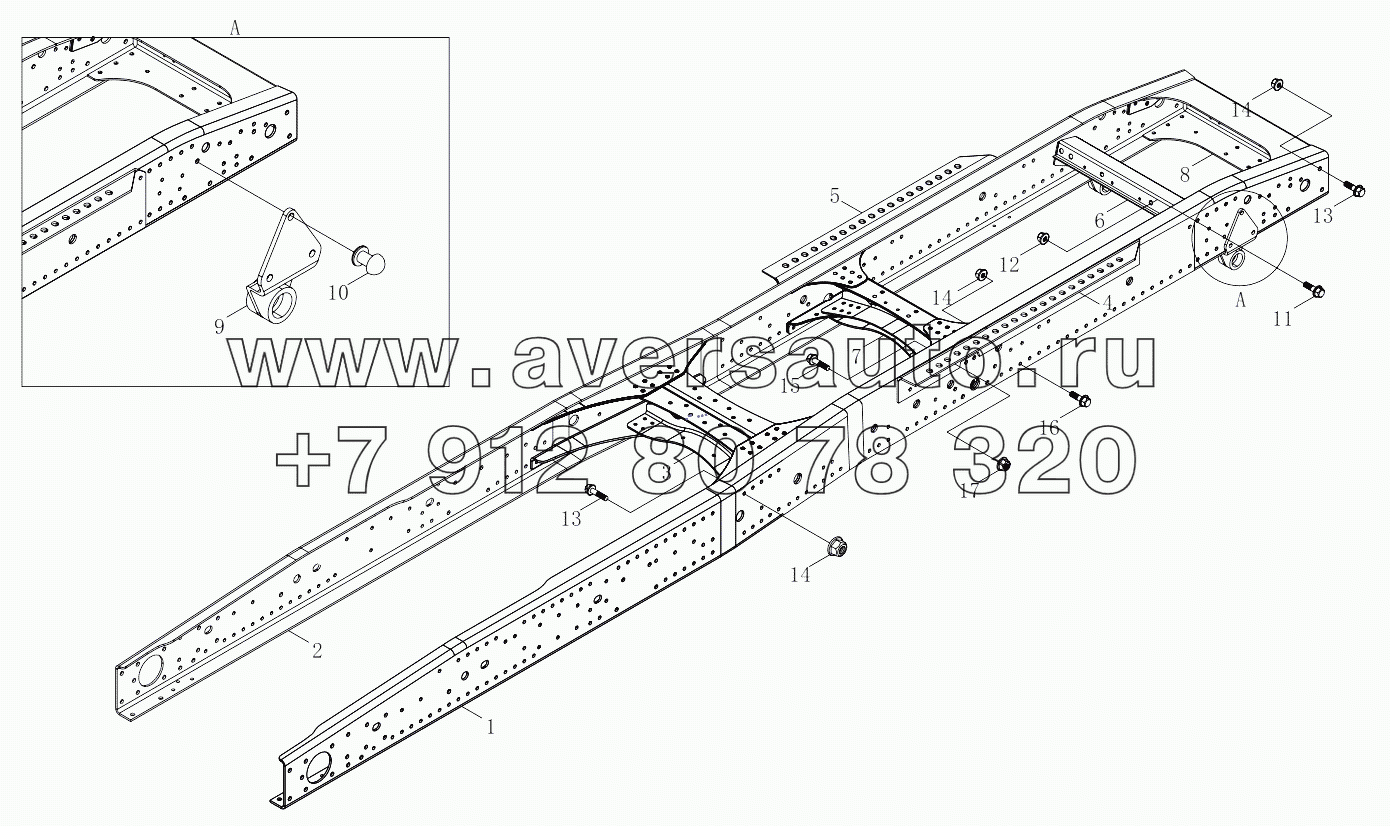  1S41892800701 Frame assembly (high-speed model, family 6, 800L fuel tank)