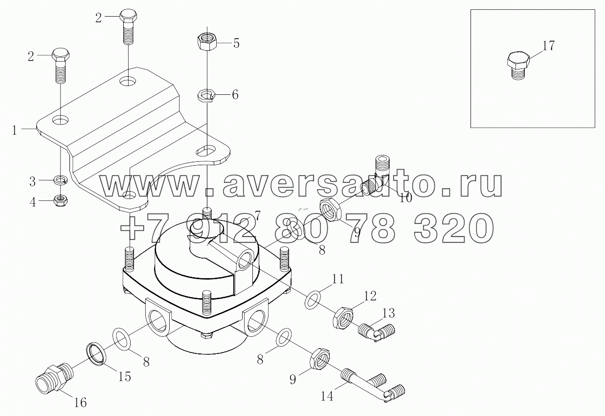  1S4189356A001 Brake pipe line-relay valve module (non-ABS)