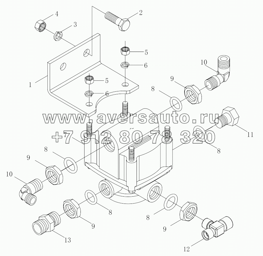  1S4189356B001 Brake pipe-differential valve assembly