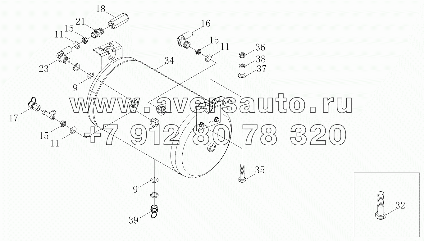  1S41893563002 Brake pipe-air cylinder assembly (aluminium alloy)