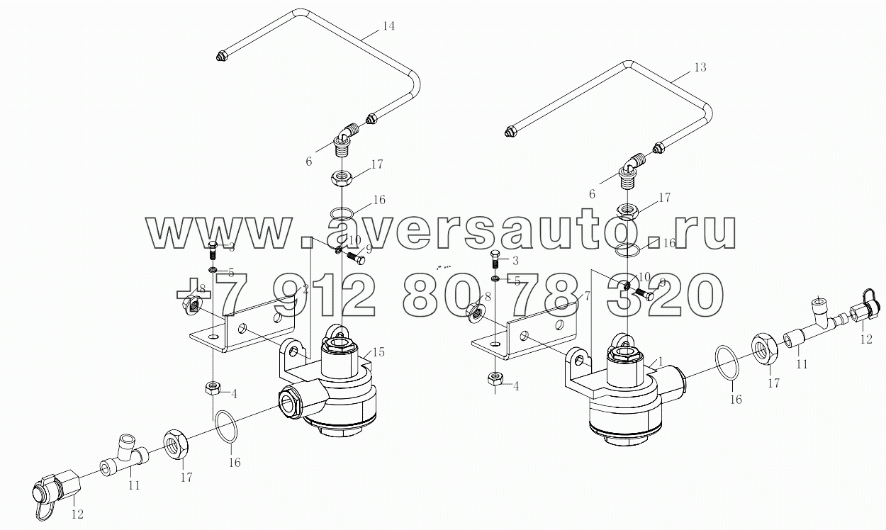  1S41893564002 Brake line-quick release valve module (non-ABS)