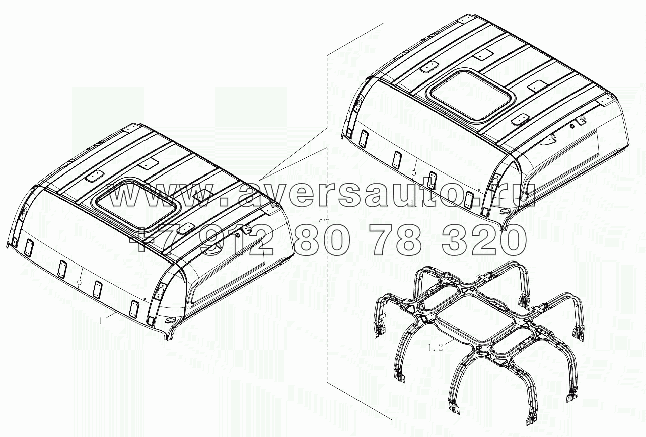  1SB2485000404 Body shell (roof weldment assembly)