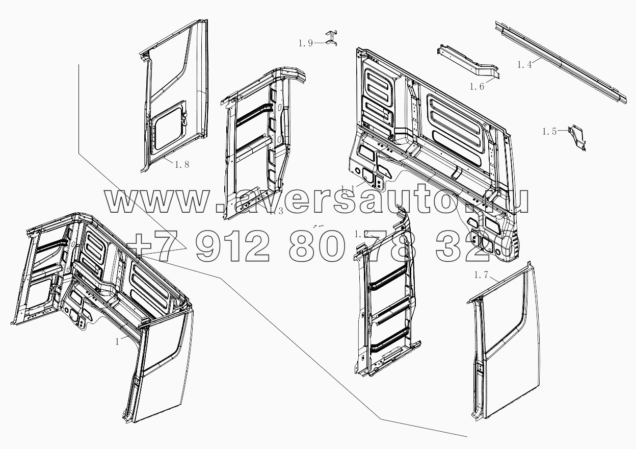  1SB2485000404 Body shell (welded rear assembly)