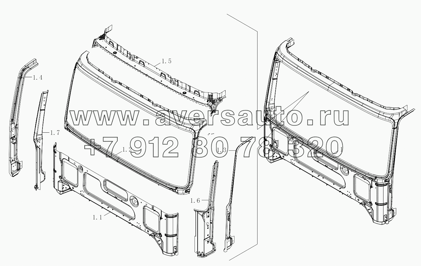  1SB2485000404 Body shell (front wall weldment assembly)