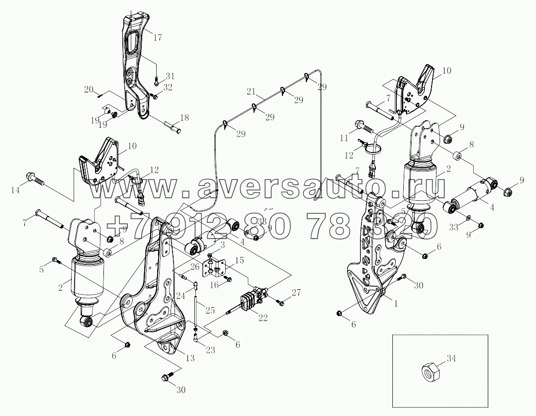  1SB248502B401 Rear mounting and locking system, body