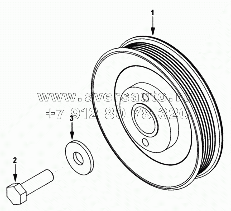  1S42591000201 Engine-attachment drive belt pulley-2