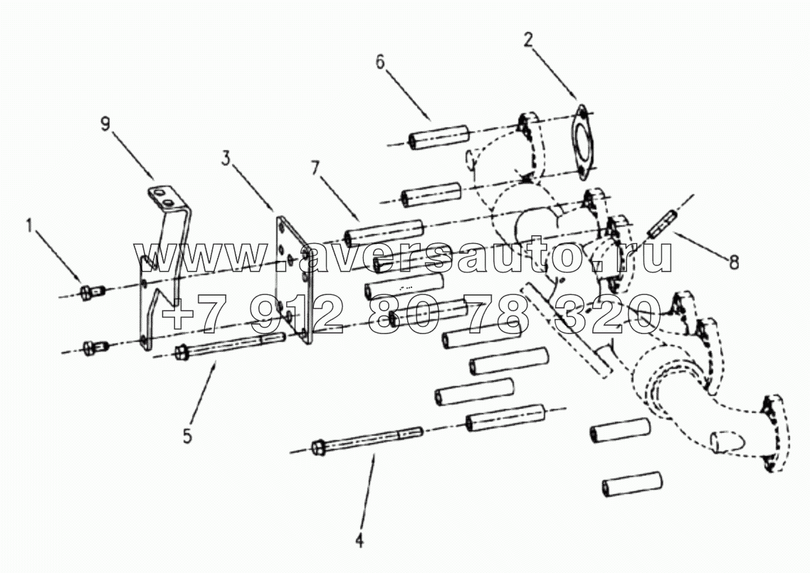  1S42591000201 Engine-exhaust manifold installation