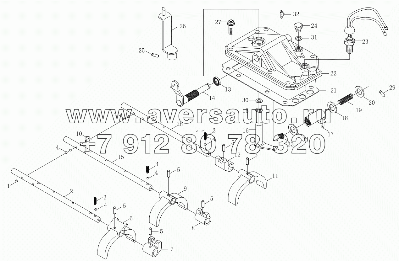 Вариатор (крышка вариатора и механизм переключения передач) 1S10391710116