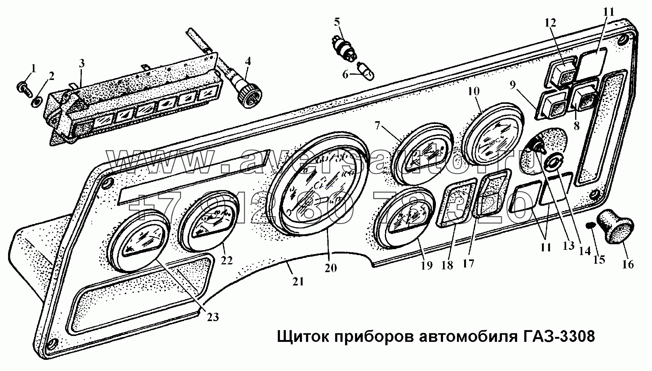 Щиток приборов автомобиля ГАЗ-3308