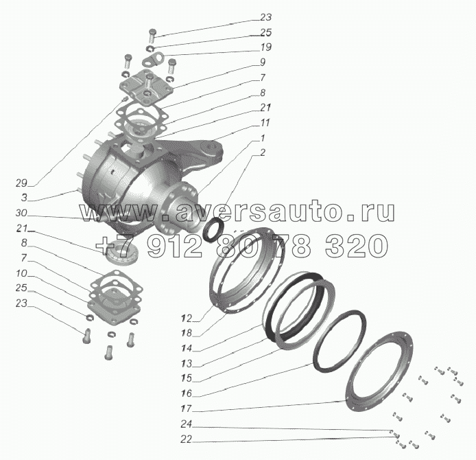 66-40-2304010. Кулак поворотный без шарнира-правый