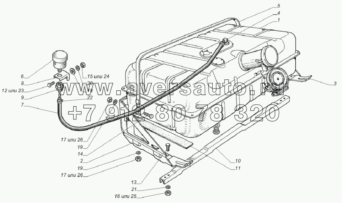 33081-1101001-40. Установка топливного бака