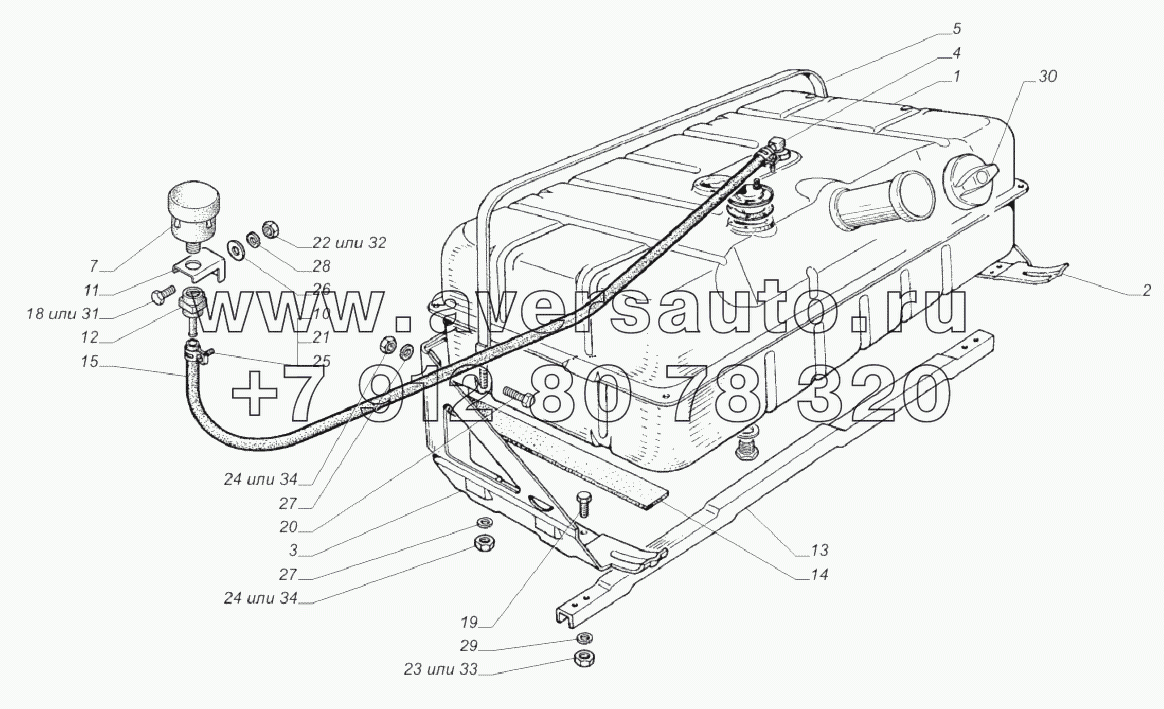 33097-1101001. Установка топливного бака