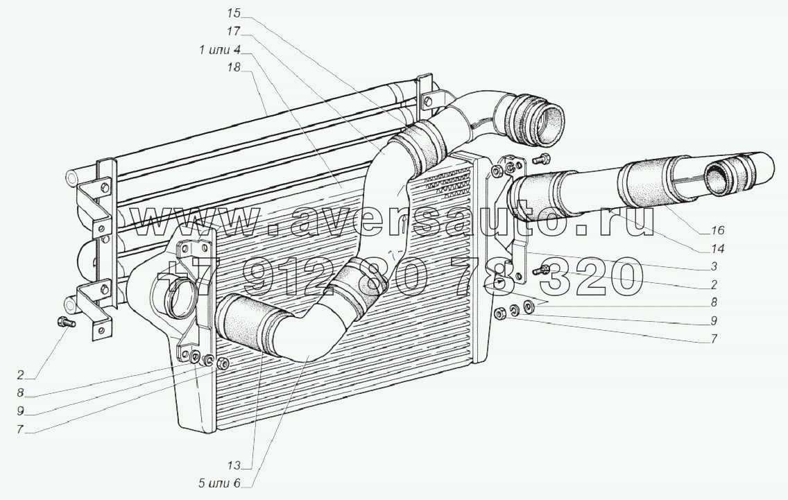 33081-1172003. Установка охладителя наддува