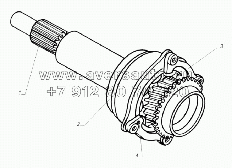 3309-1701022. Вал первичный с крышкой