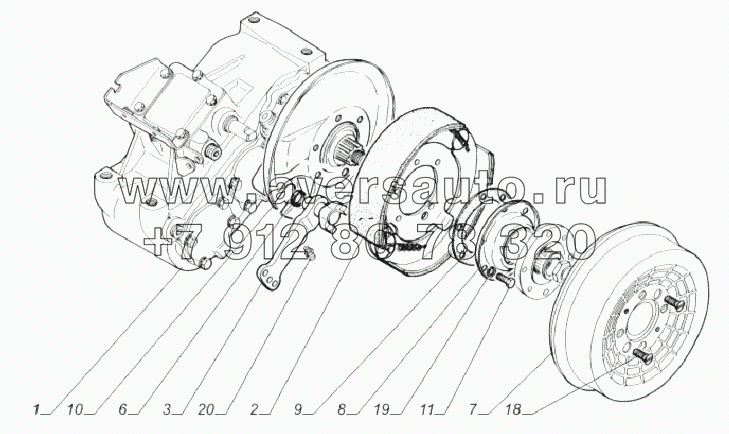 33081-1800010. Коробка раздаточная и стояночный тормоз