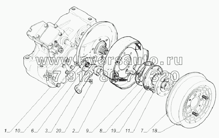 33081-1800010-20. Коробка раздаточная и стояночный тормоз