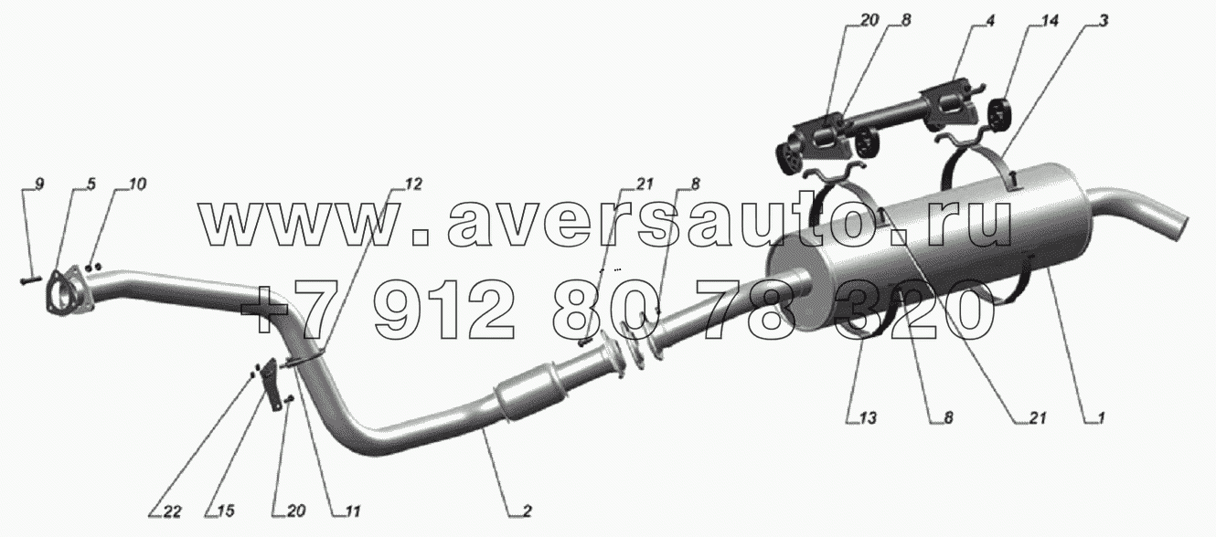 Установка системы выпуска газов 33106-1200001