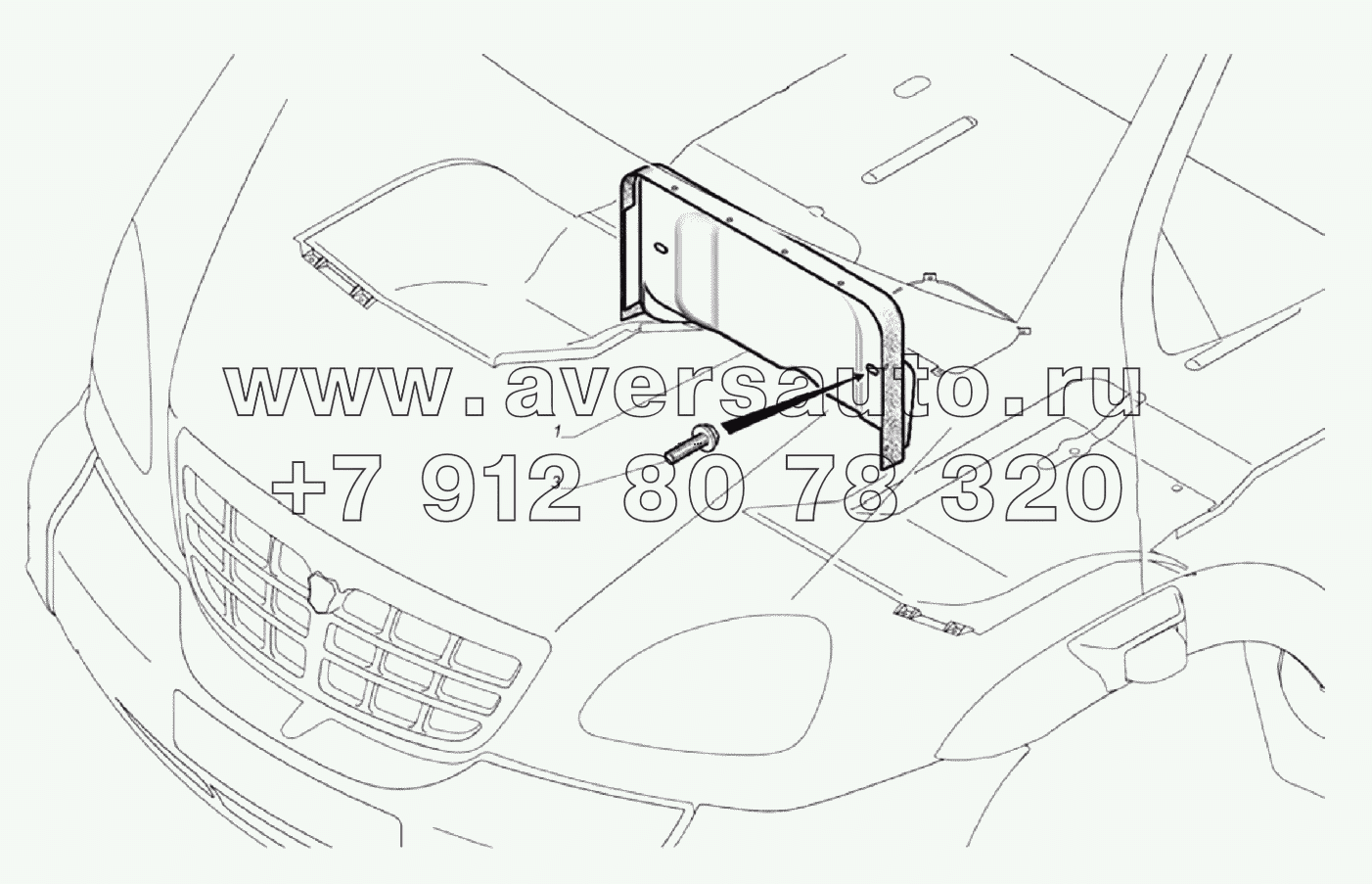 Установка внутреннего капота 33104-8402001