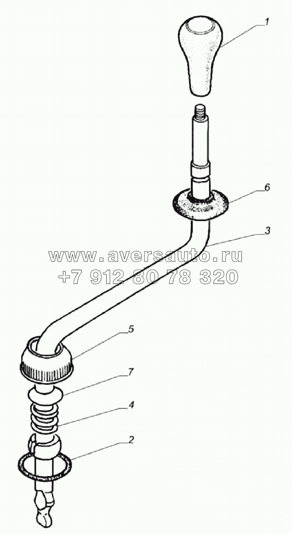 Установка рычага коробки передач ГАЗ-33104 "Валдай" 33104-1700001