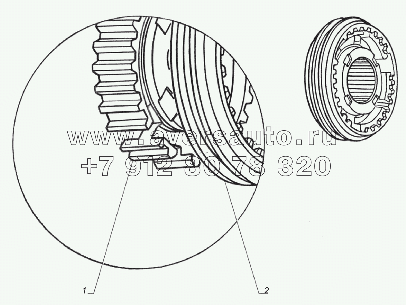 Муфта синхронизатора 2-й и 3-й передачи со ступицей ГАЗ-33106 "Валдай" 33104-1701124