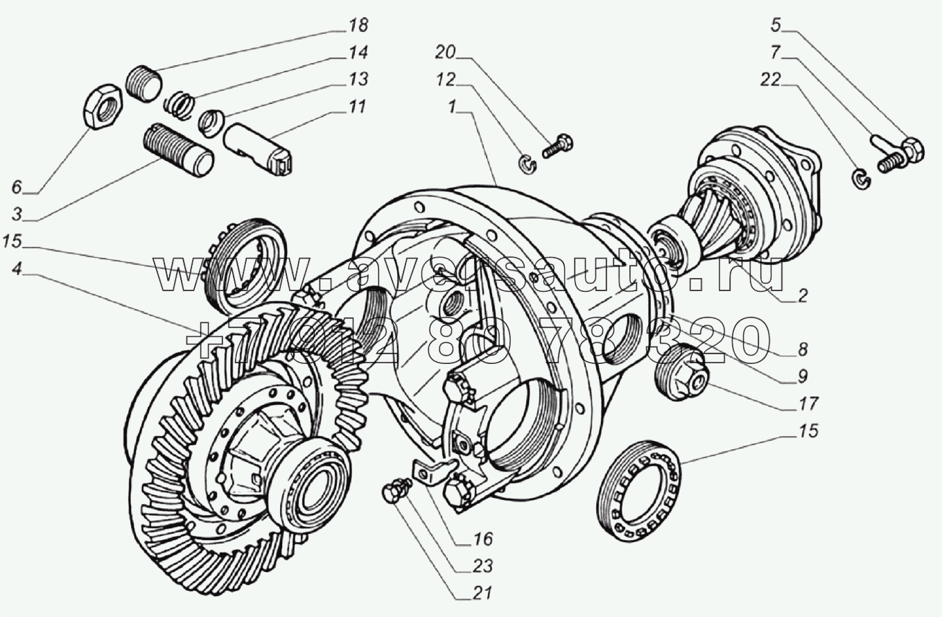 Редуктор заднего моста ГАЗ-33104 "Валдай" 33104-2402010