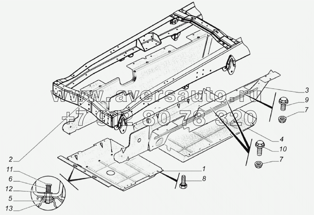 Установка брызговиков двигателя ГАЗ-33104 "Валдай" 33104-2802001