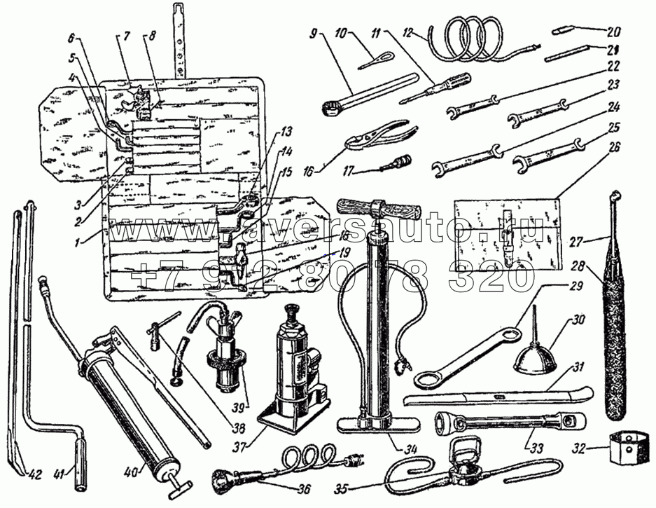 Шоферский инструмент и принадлежности
