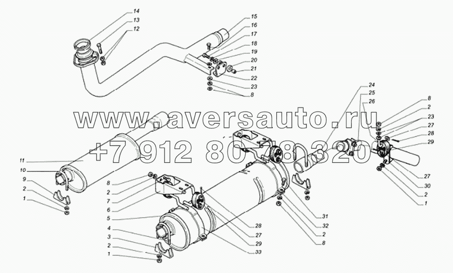 Глушитель, резонатор, трубы глушителя автомобиля Соболь с двигателем ГАЗ-560