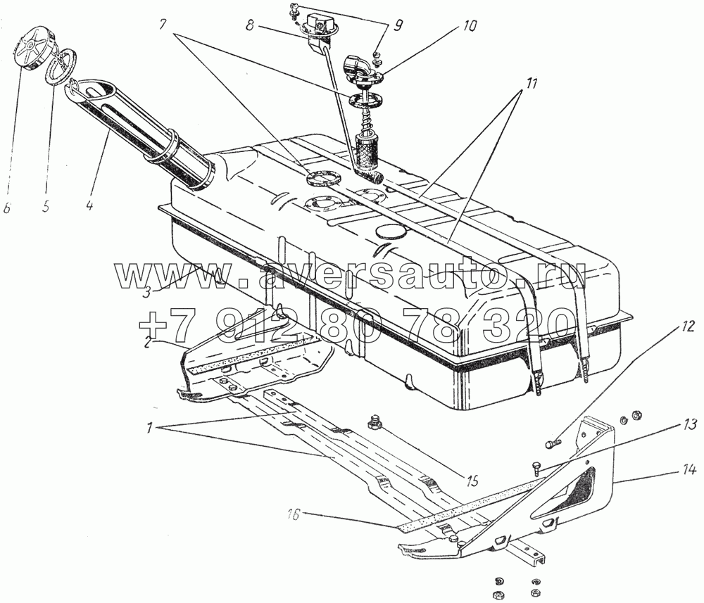 Дополнительный бензиновый бак для ГАЗ-51П и 63Д