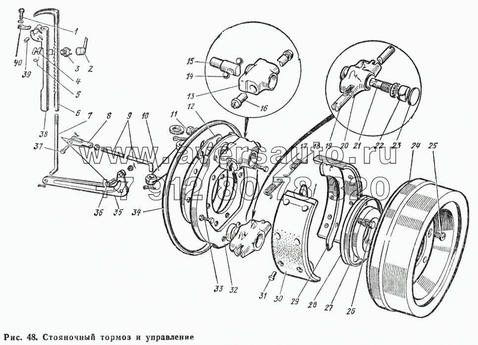 Стояночный тормоз и управление