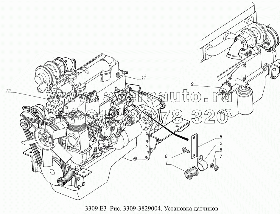 3309-3829004. Установка датчиков